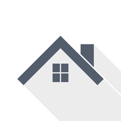 Fototapete - House, roof and window flat design vector icon