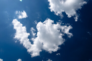 blue sky background with tiny clouds day