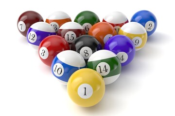 3d illustration of billiards balls