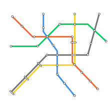 Subway Omnichannel Metro Map. Omni Channel Tube Underground Train Line Map