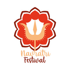 Wall Mural - happy navratri indian celebration, ornament hindu celebration flat style icon