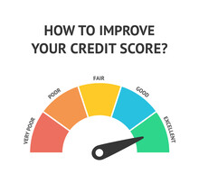 Improve Credit Score Speedometer Vector Concept For Articles