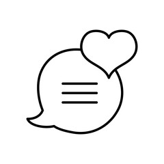 Canvas Print - speech bubble with heart, line style