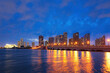© Volodymyr - City of Miami Florida skyline and bay with night clouds. Miami city night.