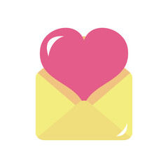 Canvas Print - envelope with heart, flat style