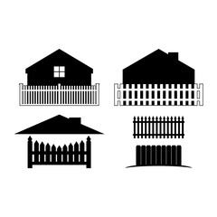 Poster - fence logo design icon vector