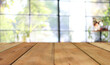 © Thongchai - Wooden terrace with space for placing items or advertising media with a blurred white background
