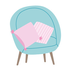 Sticker - chair and cushions furniture decoration isolated icon design