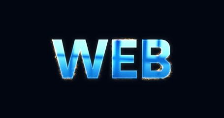 Wall Mural - web. electric lightning text. burning logo reveal animation on black background. high quality 4k foo