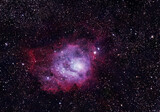 Fototapeta Na sufit - The Lagoon Nebula (catalogued as Messier 8 or M8, NGC 6523) is a giant interstellar cloud in the constellation Sagittarius. It is classified as an emission nebula.