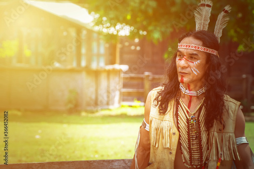 Plakat portrait of Americans Indian man .