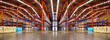 Warehouse industrial and logistics companies. Commercial warehouse. Huge distribution warehouse with high shelves. Bottom view.