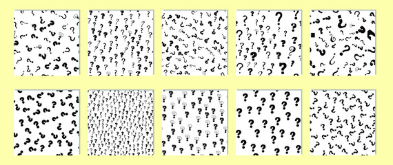 Canvas Print - Question marks education, school concept. Seamless vector EPS 10 pattern. 