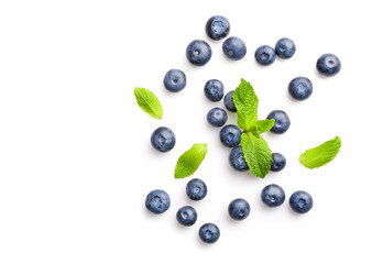 Canvas Print - Fresh ripe juicy blueberries