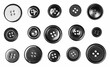 © dule964 - Black sewing buttons set and collection isolated on white background, top view