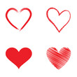© Marinko - Red heart vector. Hand drawn love icon isolated. Collection of heart icon hand drawn vector for love logo, heart symbol, doodle icon, greeting card and Valentine's day. Painted grunge vector shape