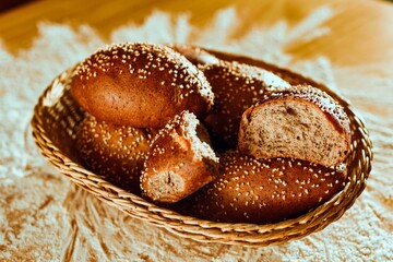 Sticker - Homemade fresh buns in a basket