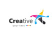 © vectorboom - Creative logo colored star cmyk and drops