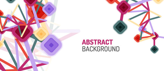 Abstract square dot connections, flat style multicolored geometric background for Wallpaper, Banner, Background, Card, Book Illustration, landing page or poster design
