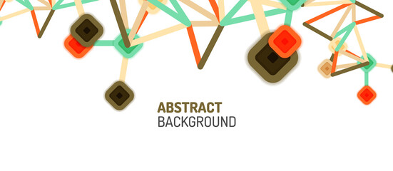 Abstract square dot connections, flat style multicolored geometric background for Wallpaper, Banner, Background, Card, Book Illustration, landing page or poster design