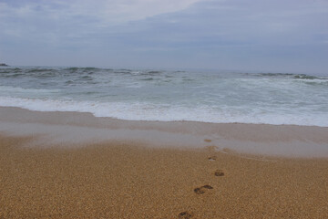 footprints on the beach