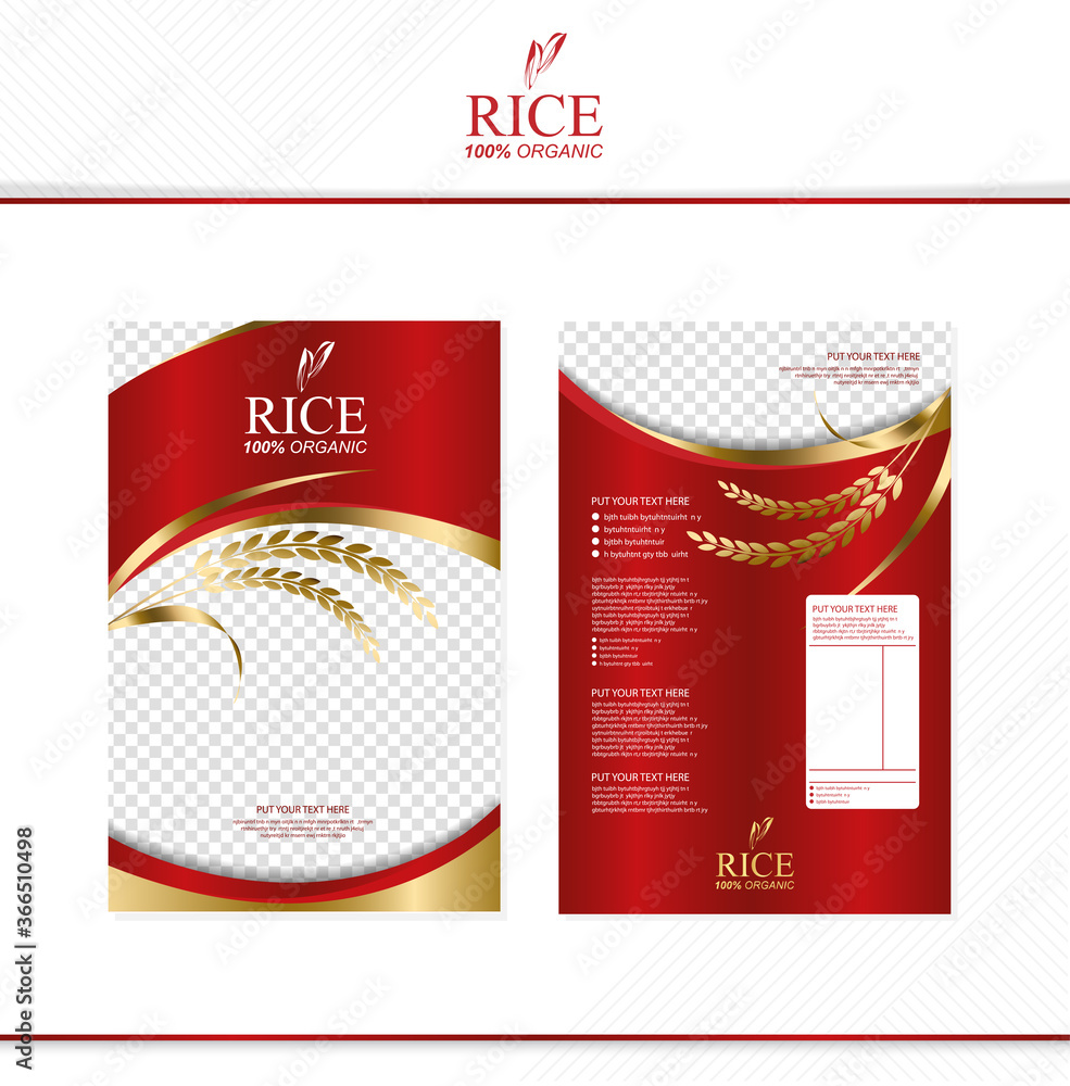 Menu Banner Rice Rice food or thai food, banner and poster template vector design. Stock ...