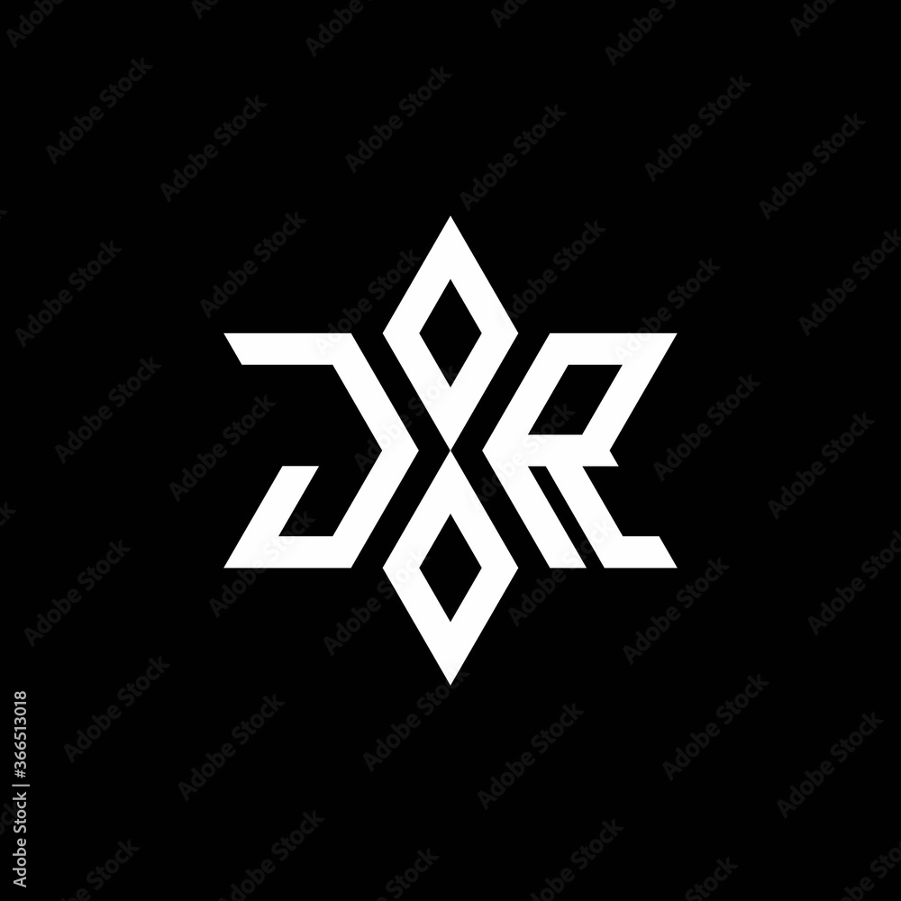 JR monogram logo with star shape and luxury style Stock Vector | Adobe ...