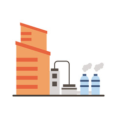 Sticker - industry factory buildings and chimneys flat style icons