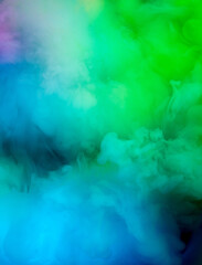 Wall Mural - Abstract colorful, multicolored smoke spreading, bright background for advertising or design, wallpaper for gadget. Neon lighted smoke texture, blowing clouds. Modern designed.