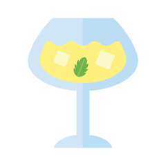 Canvas Print - cup with cocktail and mint leaf drink flat style icon