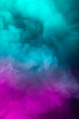 Wall Mural - Abstract colorful, multicolored smoke spreading, bright background for advertising or design, wallpaper for gadget. Neon lighted smoke texture, blowing clouds. Modern designed.