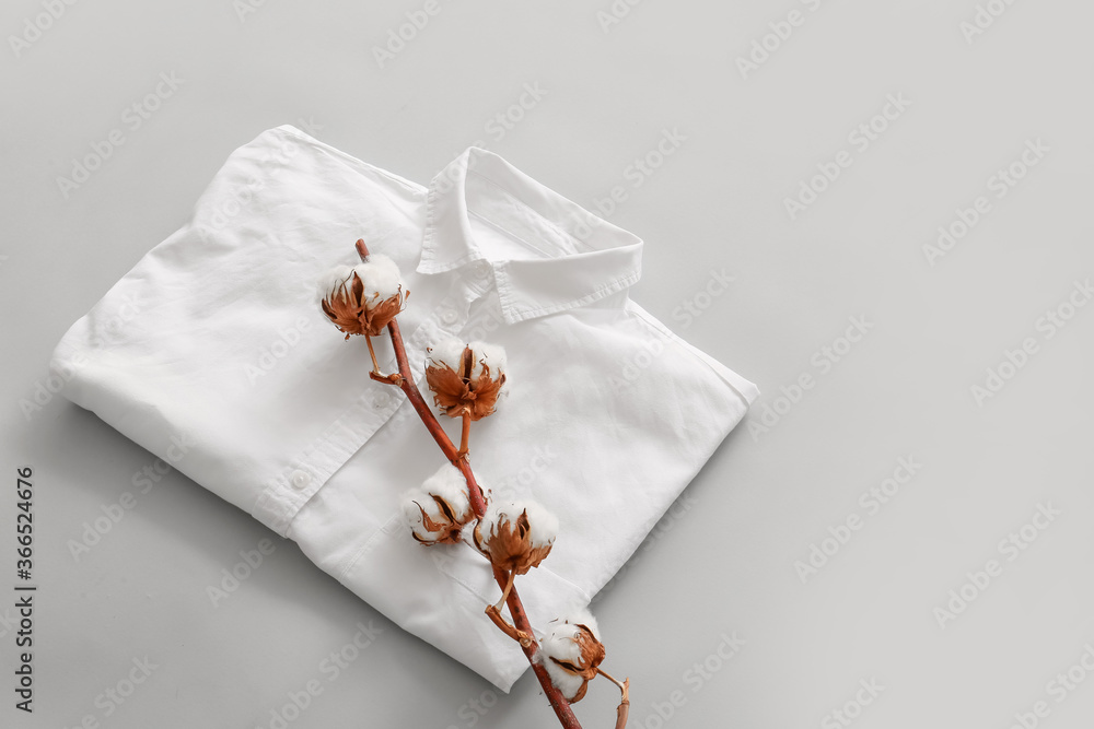Cotton shirt on grey background