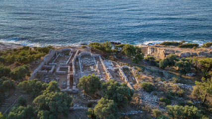 Canvas Print - ruins of ancient village in archaeological site of Aliki