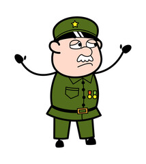 Wall Mural - Regret Military Man Cartoon