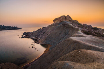 Wall Mural - Ghajn Tuffieha bay at golden hour
