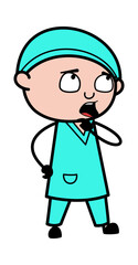 Sticker - Surgeon Cartoon wondering