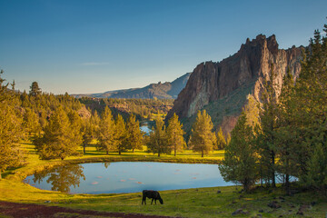 Smith Rocks State Park, a popular rock climbing area in central Oregon near Terrebonne.