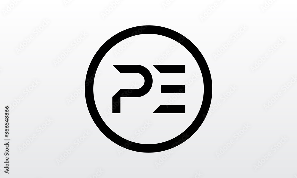 Initial PE Letter Logo With Creative Modern Business Typography Vector ...