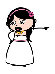 Poster - Pointing Bride Cartoon Illustration