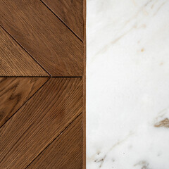 Wall Mural - marble and wooden floor, close-up