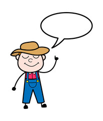 Poster - Cartoon Farmer with Speech bubbble