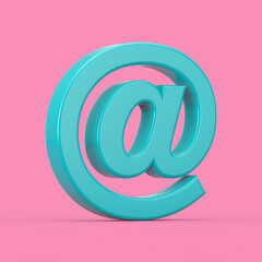 Aufkleber - Blue AT Email or Internet Symbol Sign in Duotone Style. 3d Rendering