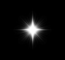 
White Glowing Light Explodes On A Transparent Background. Bright Star. Transparent Shining Sun, Bright Flash. Vector Graphics.