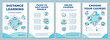 Distance learning brochure template. Paced and self paced education. Flyer, booklet, leaflet print, cover design with linear icons. Vector layouts for magazines, annual reports, advertising posters