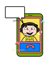 Poster - Cartoon Engineer Video Calling on Mobile
