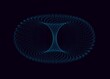 3 D vector torus. Abstract vector element with depth of field. Illustration for your science, digital, biological design.