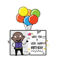 Wall Mural - Cartoon Cartoon Bald Black Happy Birthday Wishes