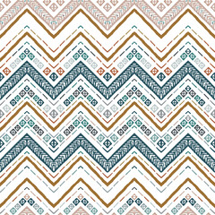 Wall Mural - A seamless ethnic zigzag chevron vector pattern