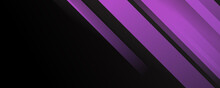 Modern Simple Light Purple Stripes On Black Background For Wide Banner Design Template. Suit For Banner And Ads