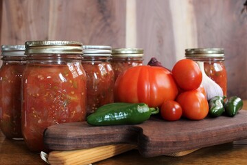 home canned salsa with fresh tomatoes and peppers